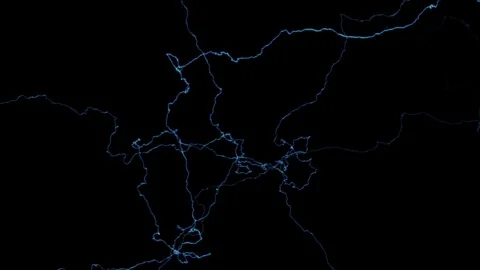 Massive Clustered Spiderweb Lightning Compositing Element On Black Stock Footage 337776861