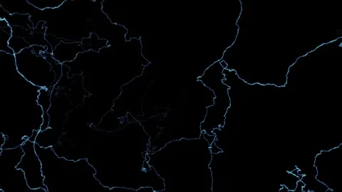 Massive Clustered Spiderweb Lightning Compositing Element On Black Stock Footage 337776928