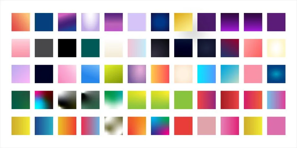 Massive collection of UI gradient color swatches with trending hues. Ideal fo Stockillustratie