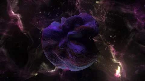 Massive comet 3d animation with seamless black background abstract Stock Footage 161926883