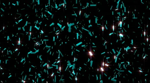 Massive Confetti Falling Loop Silver Green Stock Footage