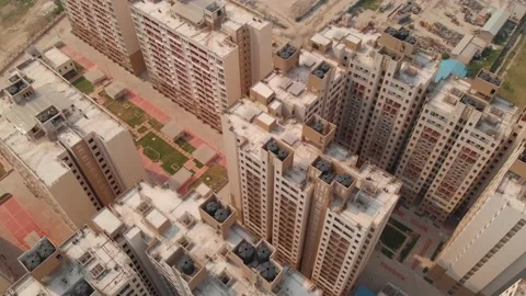 Massive Constitutions of High-rise Building in Delhi NCR India (3) Stock Footage 152891561