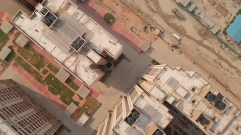 Massive Construction of High-rise Building in Delhi NCR India Stock Footage 152891584