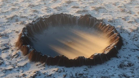 A massive crater on the ground Stock Footage 119268150