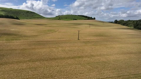 Massive Crop Circle, 4K Drone Clip, Cley Hill, Wiltshire, 10 August 2023 Stock Footage 270176207