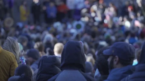 Massive Crowd at Climate Protest Stock Footage 139249790