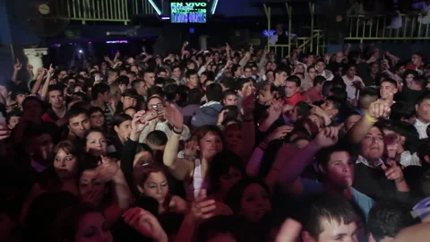 Massive Crowd Dancing at Live Cumbia Concert, Buenos Aires Province, Argentina  Stock Footage 247085394