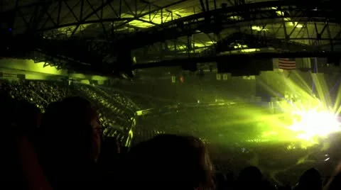 Massive Crowd laser concert laser light show arena stadium Stock Footage 19051689