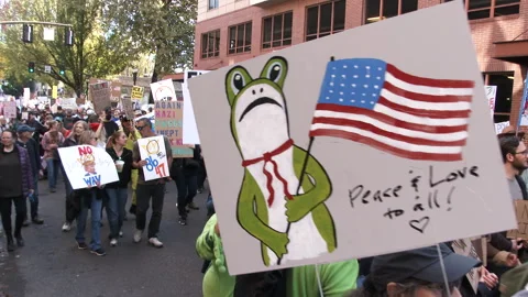 Massive Crowd Protest Trump For No Kings March Stock Footage 319508983