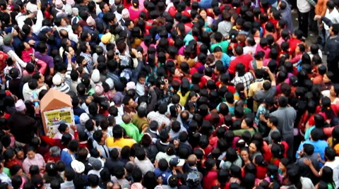 Massive Crowd Swaying at Macchindranāth Stock Footage 49571553