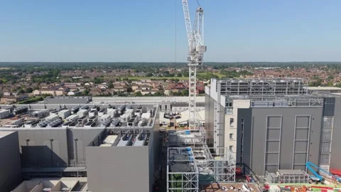 Massive Data Center Facility Building Progress Stock Footage 338012026
