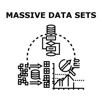 Massive data sets processing and analysis concept イラスト素材