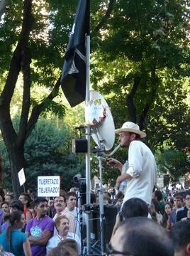 Massive demonstration. 15-O protests, Madrid. 15M Stock-Fotos