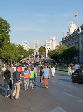 Massive demonstration. 15-O protests, Madrid. 15M Stock Photos