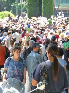 Massive demonstration. 19-J protests, Madrid. 15M Stock Photos