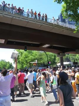 Massive demonstration. 19-J protests, Madrid. 15M Stock Photos
