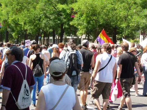 Massive demonstration. 19-J protests, Madrid. 15M Foto stock