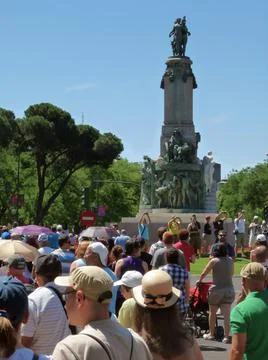 Massive demonstration. 19-J protests, Madrid. 15M Stock Photos