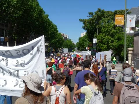 Massive demonstration. 19-J protests, Madrid. 15M Foto stock