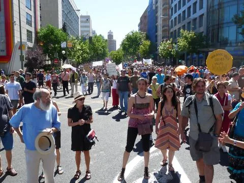 Massive demonstration. 19-J protests, Madrid. 15M Stock Photos