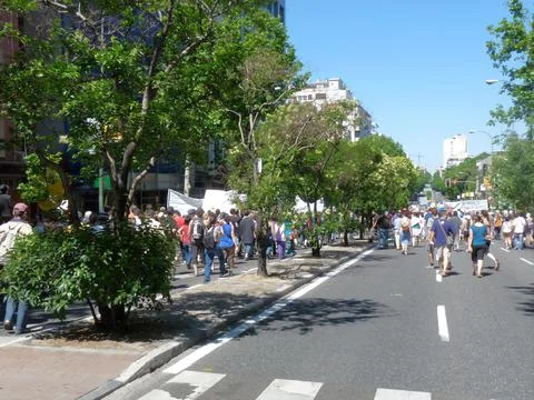 Massive demonstration. 19-J protests, Madrid. 15M Stock Photos