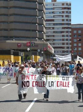 Massive demonstration. 19-J protests, Madrid. 15M Stock Photos