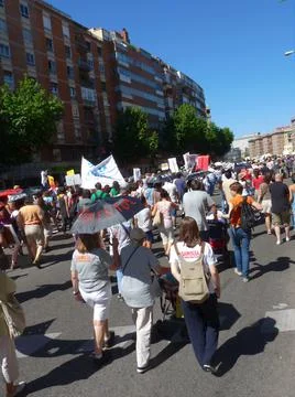 Massive demonstration. 19-J protests, Madrid. 15M Foto stock