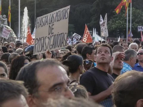 Massive demonstration. 19-J protests, Madrid. 15M Foto stock