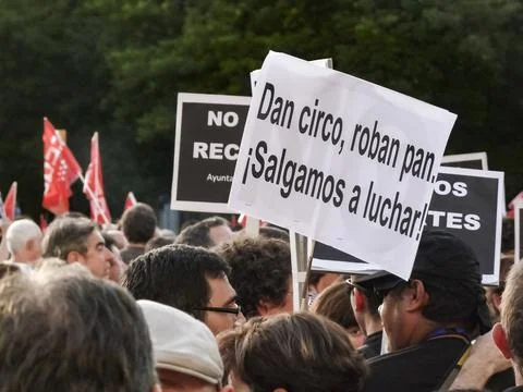 Massive demonstration. 19-J protests, Madrid. 15M Foto stock
