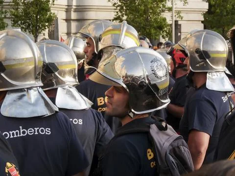 Massive demonstration. 19-J protests, Madrid. 15M Stock Photos