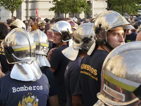 Massive demonstration. 19-J protests, Madrid. 15M Stock Photos