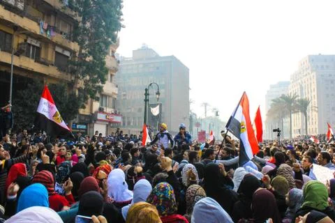 Massive demonstration,Cairo, Egypt Stock Photos
