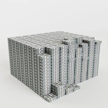 Massive dollar stacks isolated on white background イラスト素材
