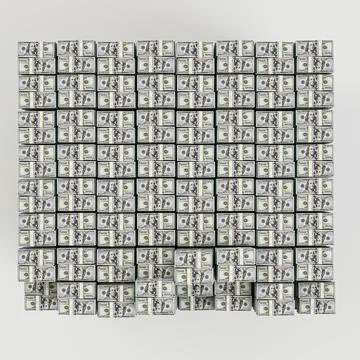 Massive dollar stacks isolated on white background イラスト素材