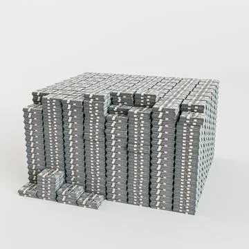 Massive dollar stacks isolated on white background イラスト素材