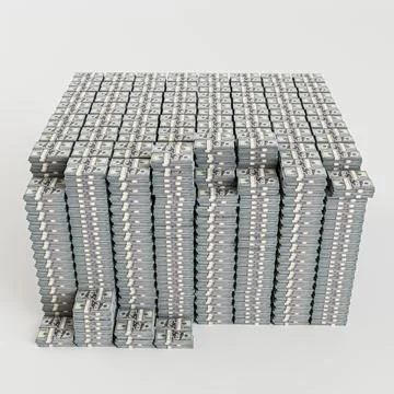 Massive dollar stacks isolated on white background イラスト素材