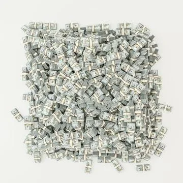 Massive dollar stacks isolated on white background Illustrazione stock