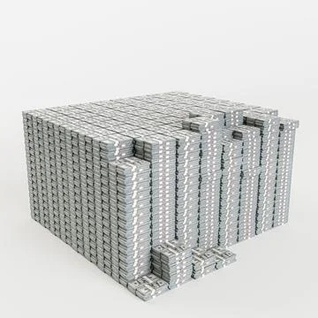 Massive dollar stacks isolated on white background Stock Illustration