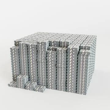 Massive dollar stacks isolated on white background Illustrazione stock