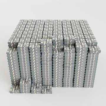 Massive dollar stacks isolated on white background Stock Illustration