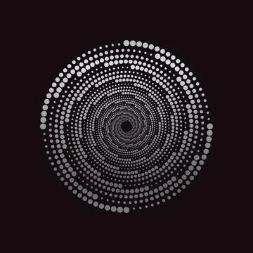 Massive dotted spiral vortex design artwork Illustrazione stock