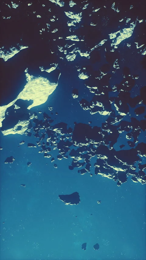 Massive expanse of dangerous asteroids within a misty universe, vertical Stock Footage 267746324