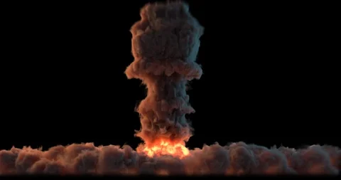 Massive Explosion with evolving shockwave Stock Footage