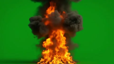 Massive Explosion with Flames and Smoke on Green Screen 스톡 동영상 316247659