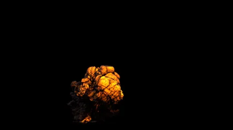 Massive Explosion isolated on black screen Stock Footage 24616920