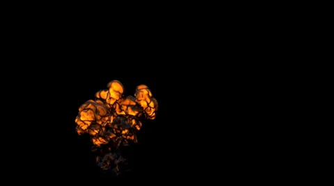 Massive Explosion isolated on black screen Stock Footage 24616931