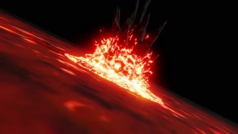 Massive explosion nuclear bomb over black. 3d animation render Stock Footage 219313621