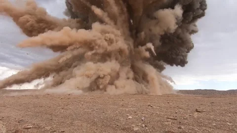 Massive Explosion with Plumes of Smoke Video stock 253445956