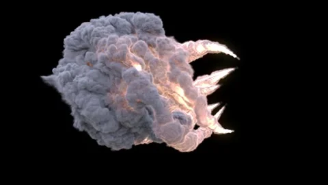 Massive Explosion with Smoke Blast Logo Reveal Animation, Fire Burst Stock Footage 341422130