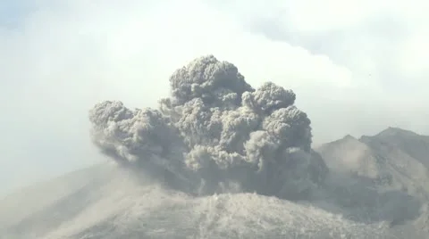 Massive Explosive Eruption From Sakuraji... | Stock Video | Pond5